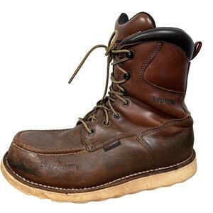 Red Wing 8 in waterproof safety toe Brown Leather lace up work Boots